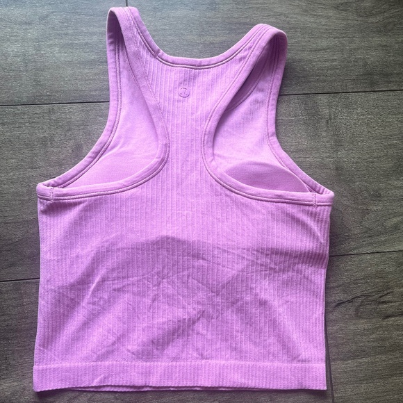 LULULEMON ebb to street cropped tank lilac size 4 - Picture 1 of 2